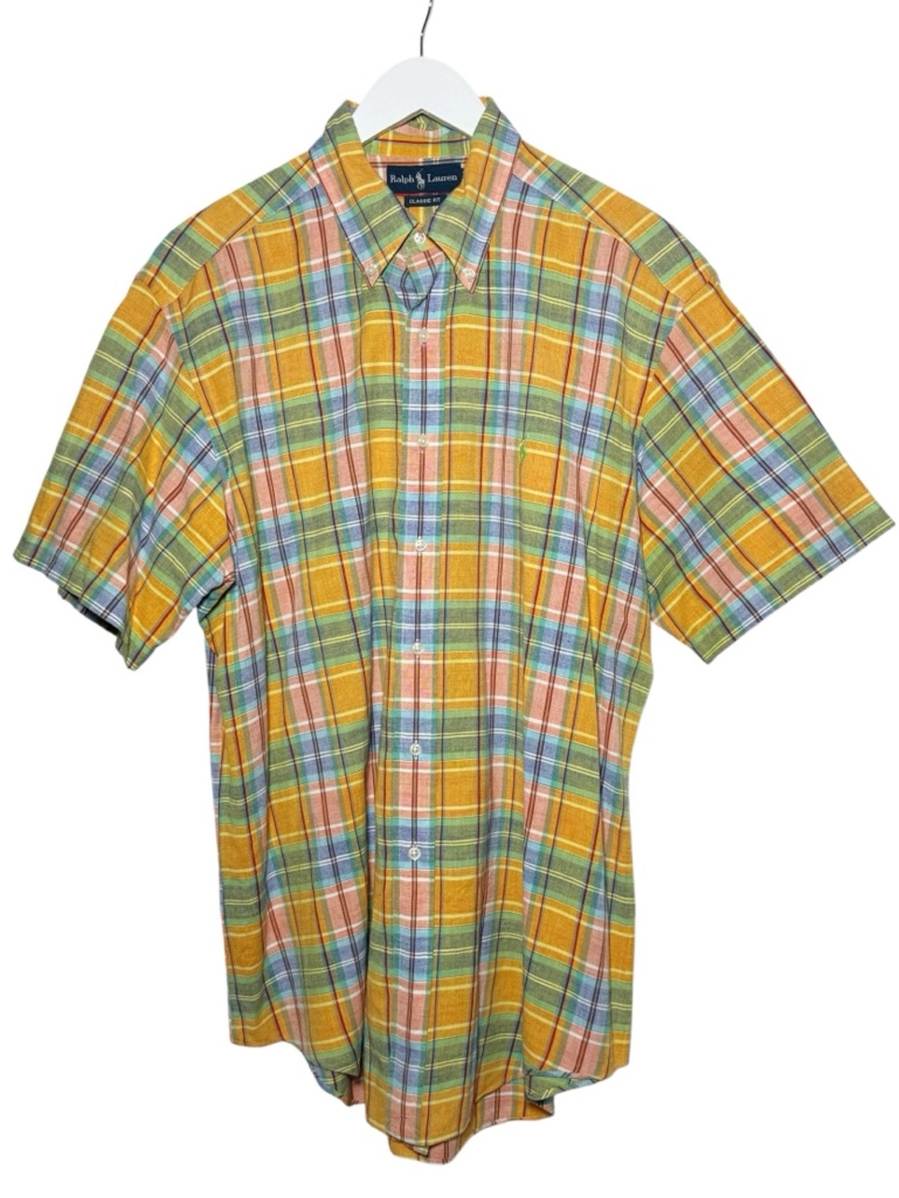 Polo Ralph Lauren Classic Fit Cotton Plaid Short Sleeve Button Down Size Large - Picture 3 of 6